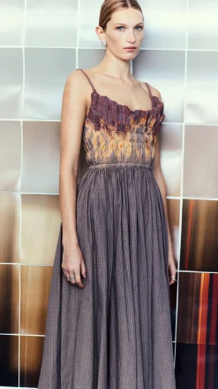 Dresses-Altuzarra 'Brigitte' Dress Fieldstone Dip Dye Shib