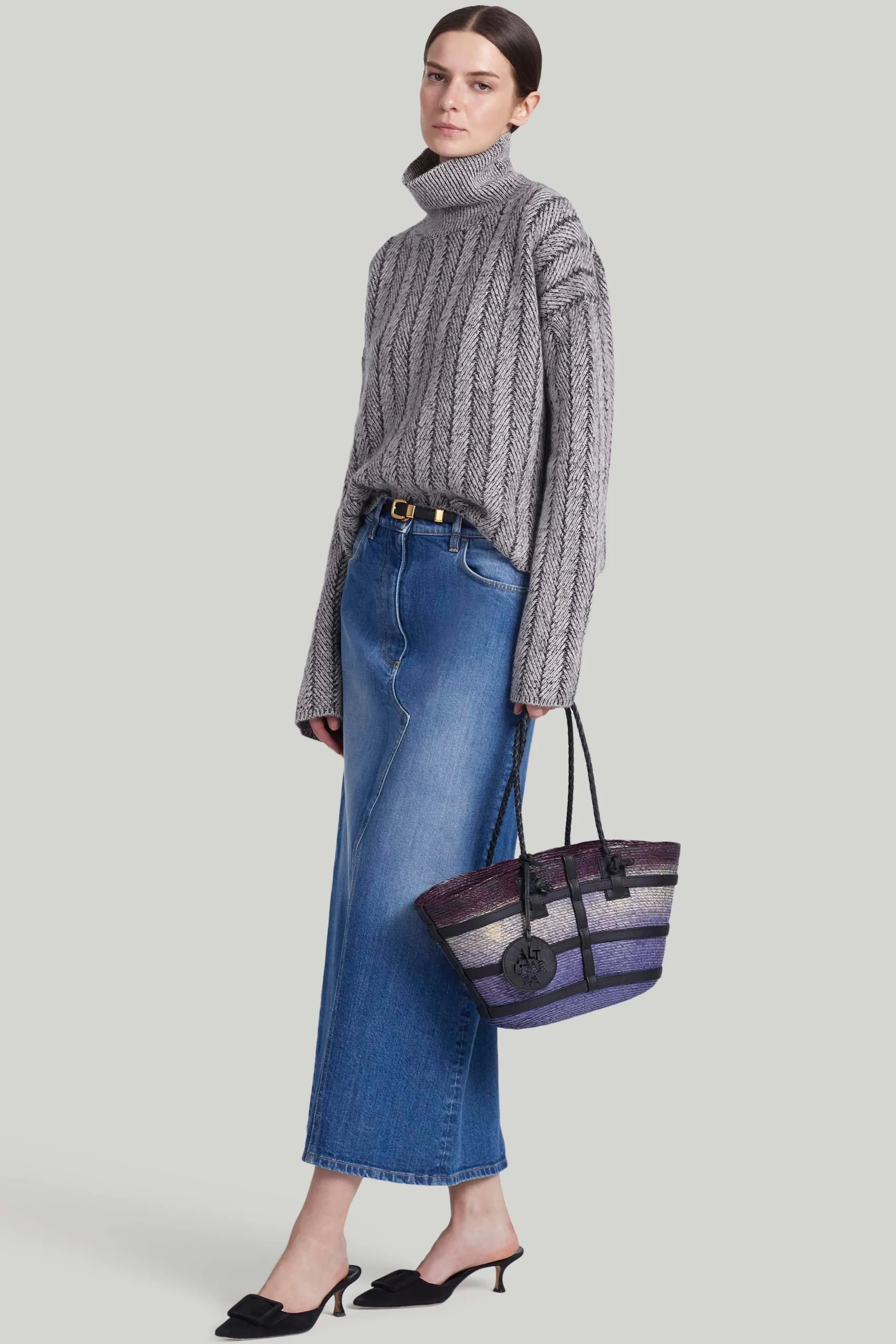 Knitwear|Tops-Altuzarra 'Terence' Sweater Natural Melange/ Black