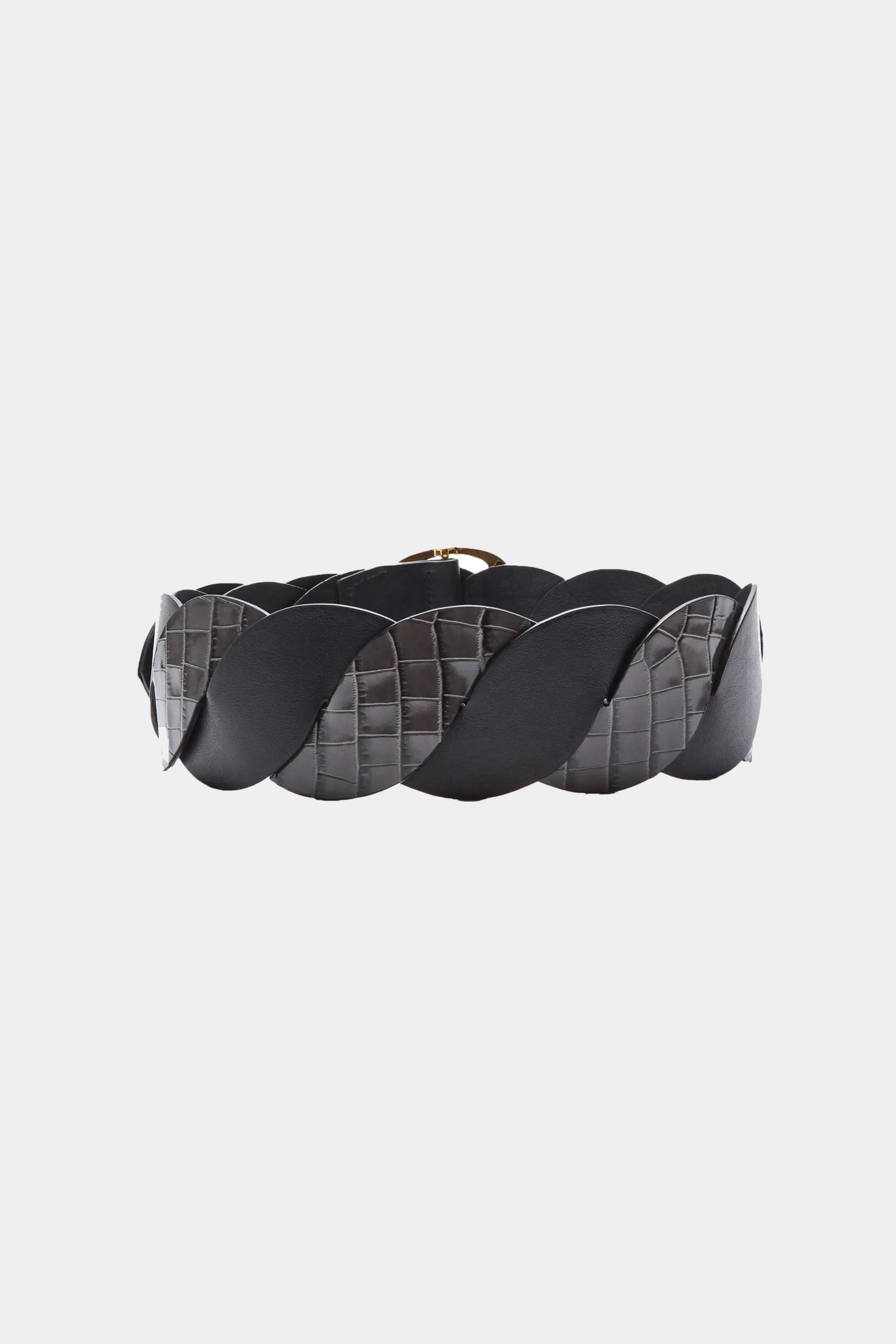 Belts-Altuzarra 'Twist' Braid Belt Dark Brown Croc/Tobacco