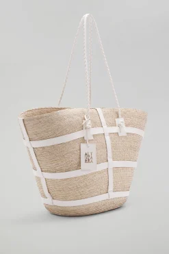 Vacation Wear-Altuzarra 'Watermill' Bag Large Natural/White