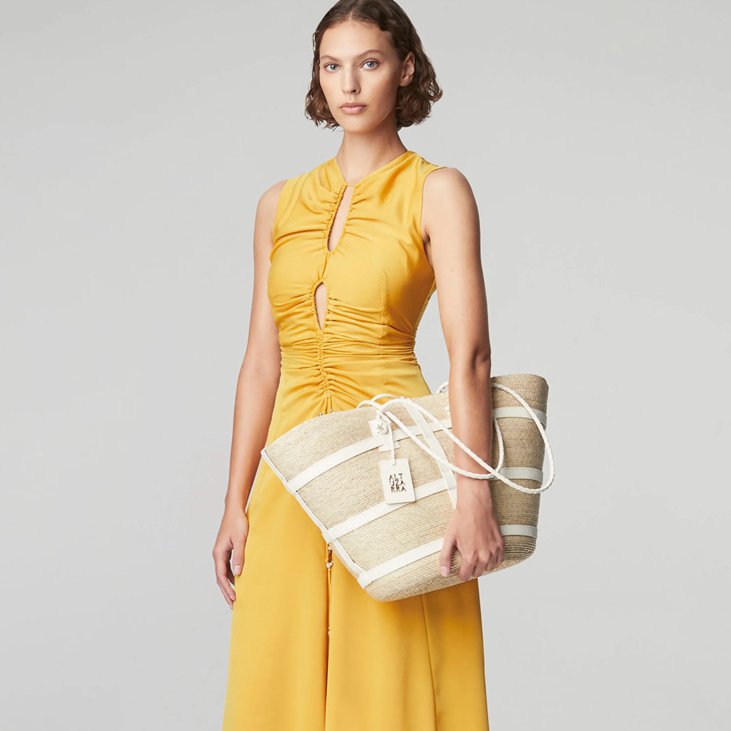 Vacation Wear-Altuzarra 'Watermill' Bag Large Natural/White