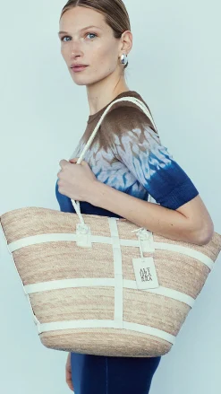 Vacation Wear-Altuzarra 'Watermill' Bag Large Natural/White