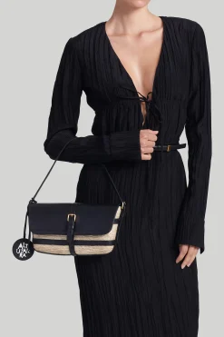 Feminine Tailoring|Feminine Tailoring-Altuzarra 'Watermill' Shoulder Leather Flap Natural/Black