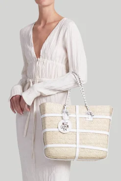 Handbags-Altuzarra 'Watermill' Tote E/W Natural/White